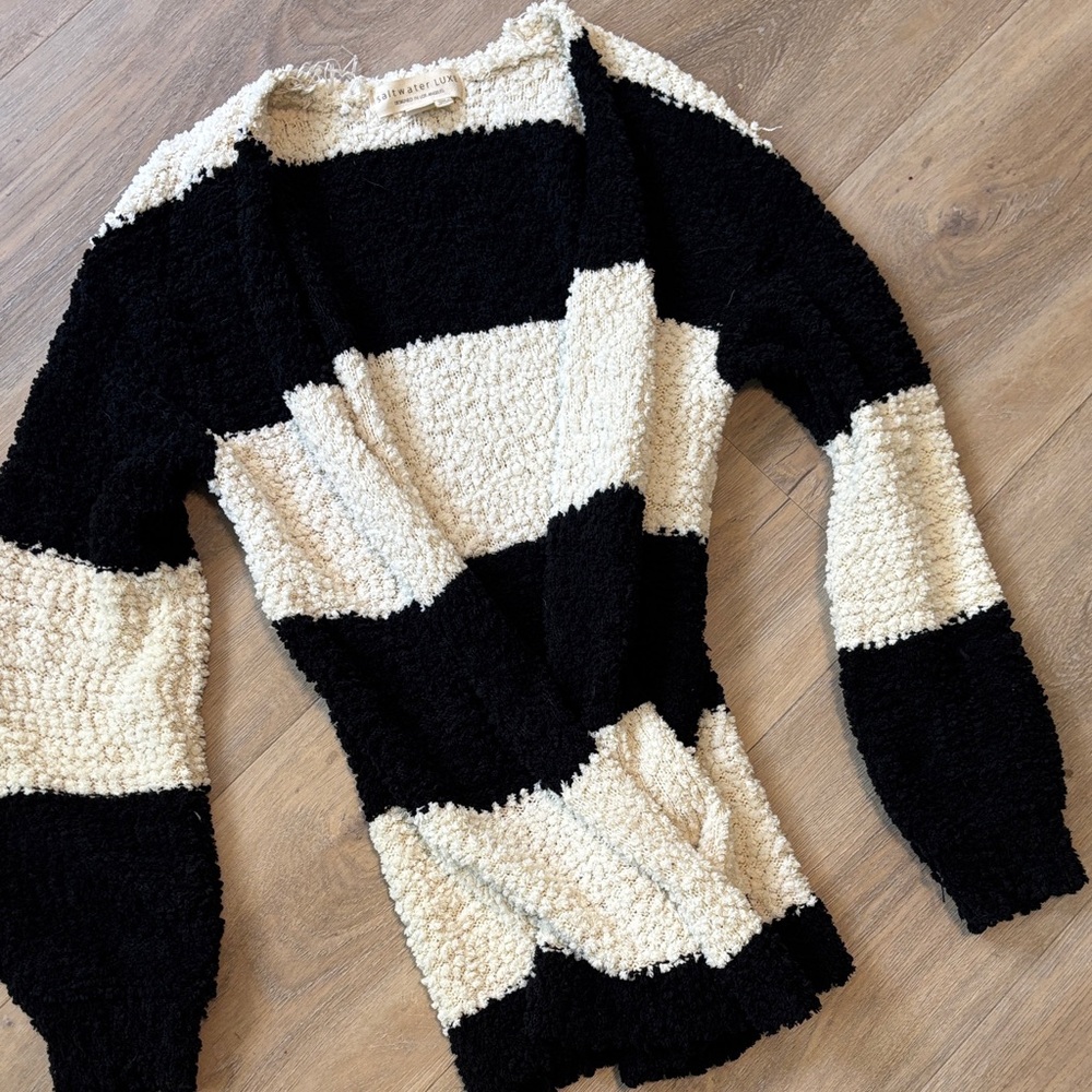 SALTWATER LUXE STRIPED SOFT CARDIGAN